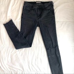 Black Distressed Madewell Skinny Jeans